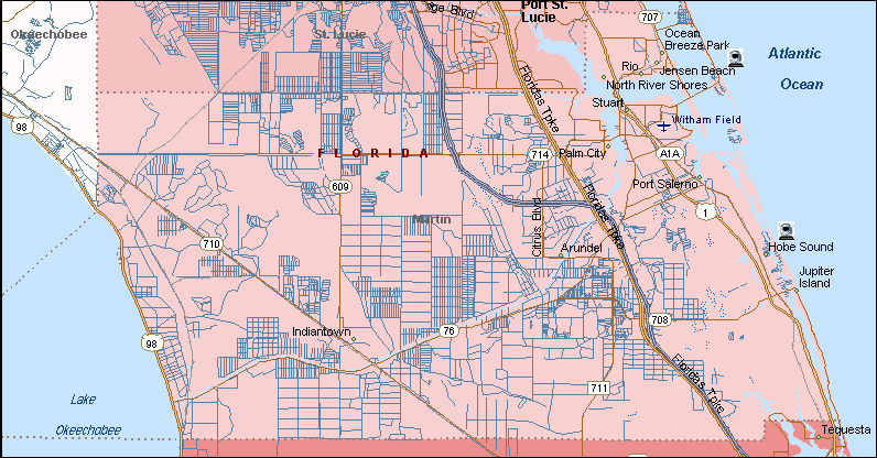 Martin County Zip Code Map United States Map 8662